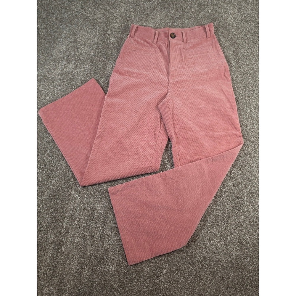 Saint Geraldine Pink Corduroy Wide Leg Pants High Rise Womens XS RN154981